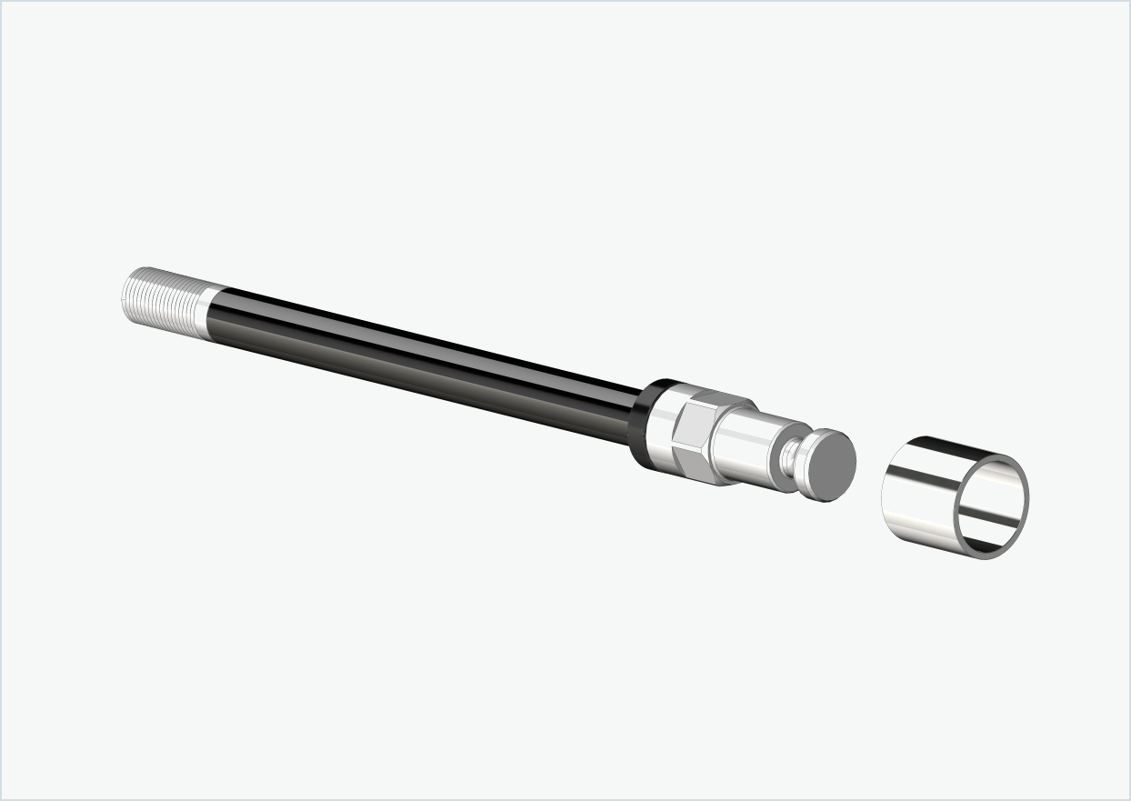 Steckachse mit Adapter / M12 x 1.50 | für Croozer Anhänger ab 2018