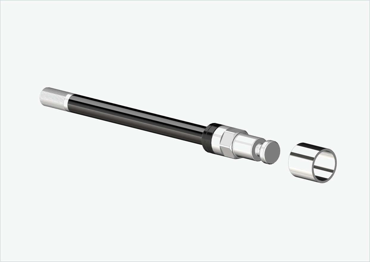 Steckachse Syntace (X-12) mit Adapter / M12 x 1.50 | für Croozer Anhänger ab 2018