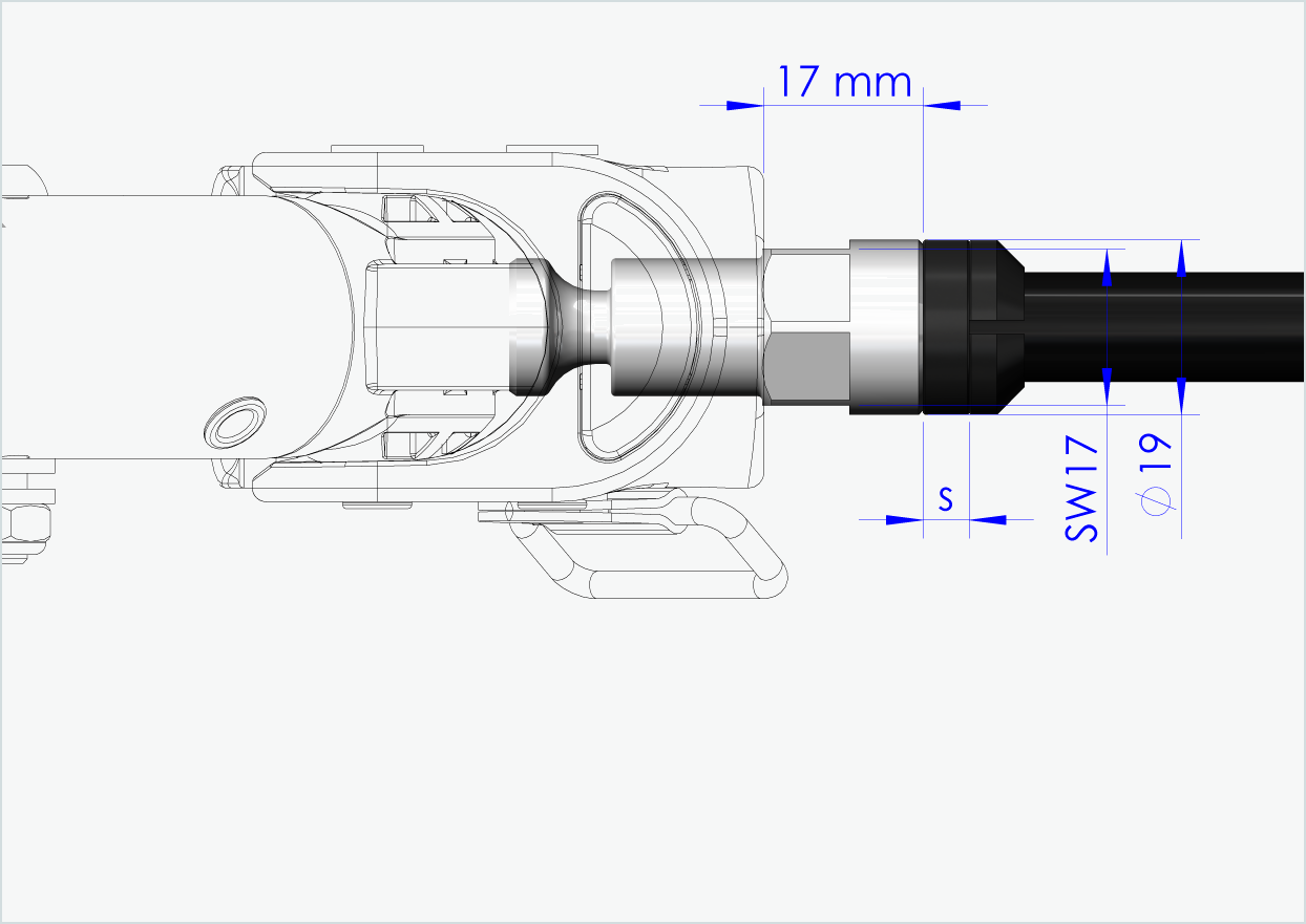 Steckachse Syntace (X-12) mit Adapter / M12 x 1.00 | für Croozer Anhänger ab 2018