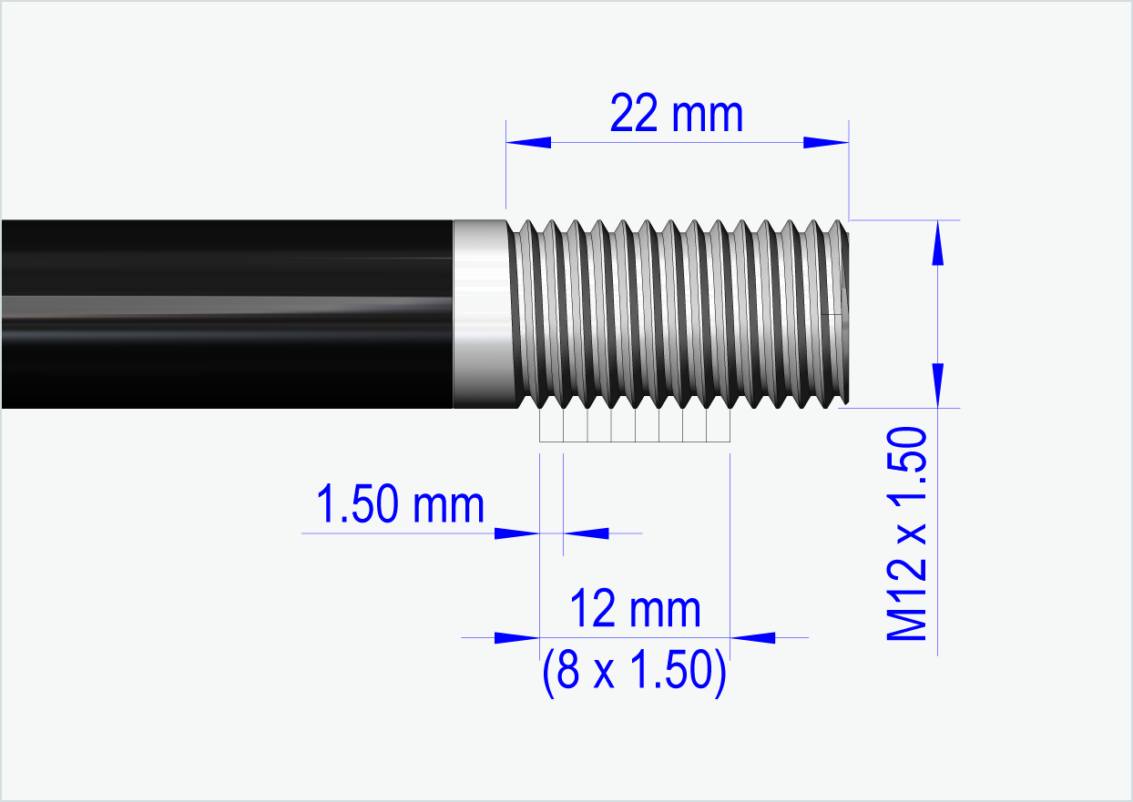 Steckachse Syntace (X-12) mit Wechselsystem / M12 x 1.50