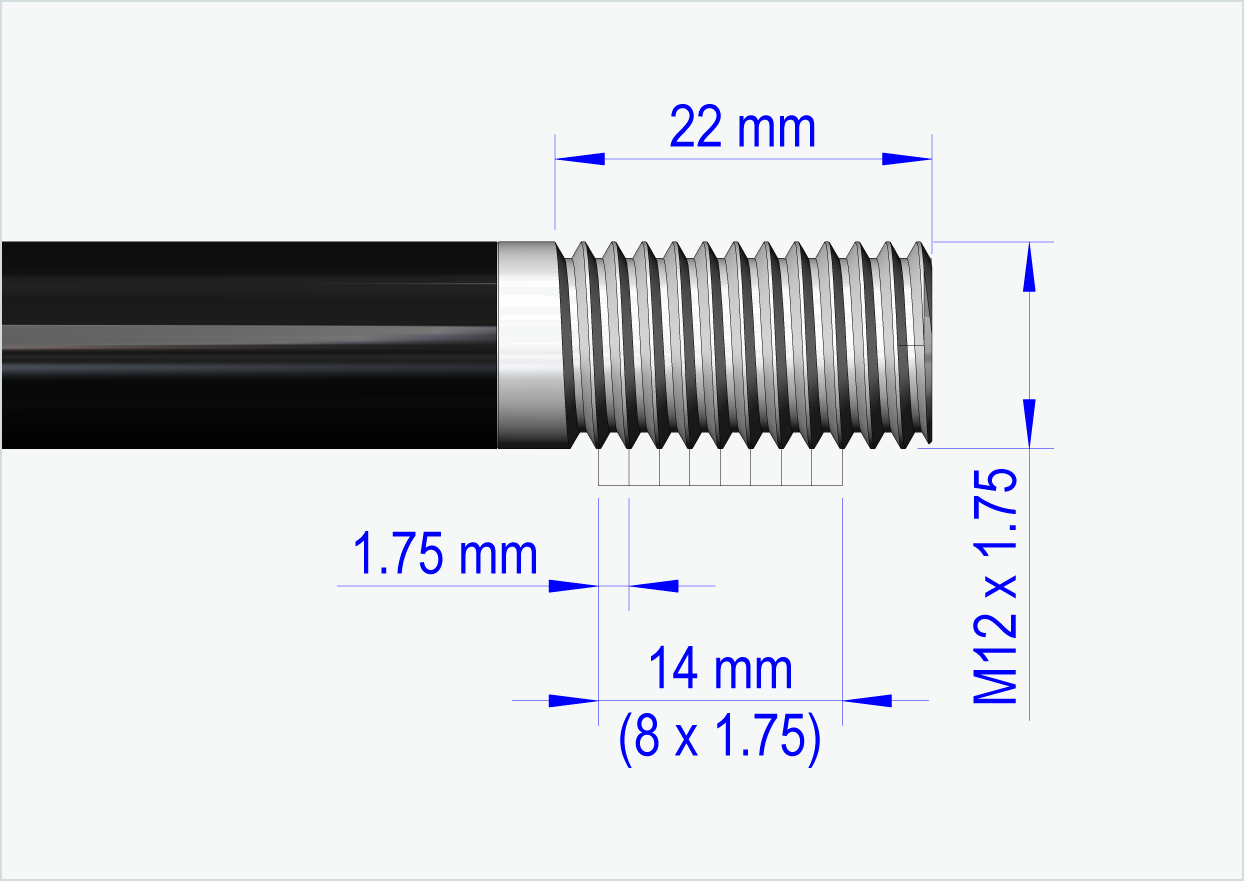 Stickaxel med adapter / M12 x 1,25 | för Leggero-släpvagnar med BECCO-system