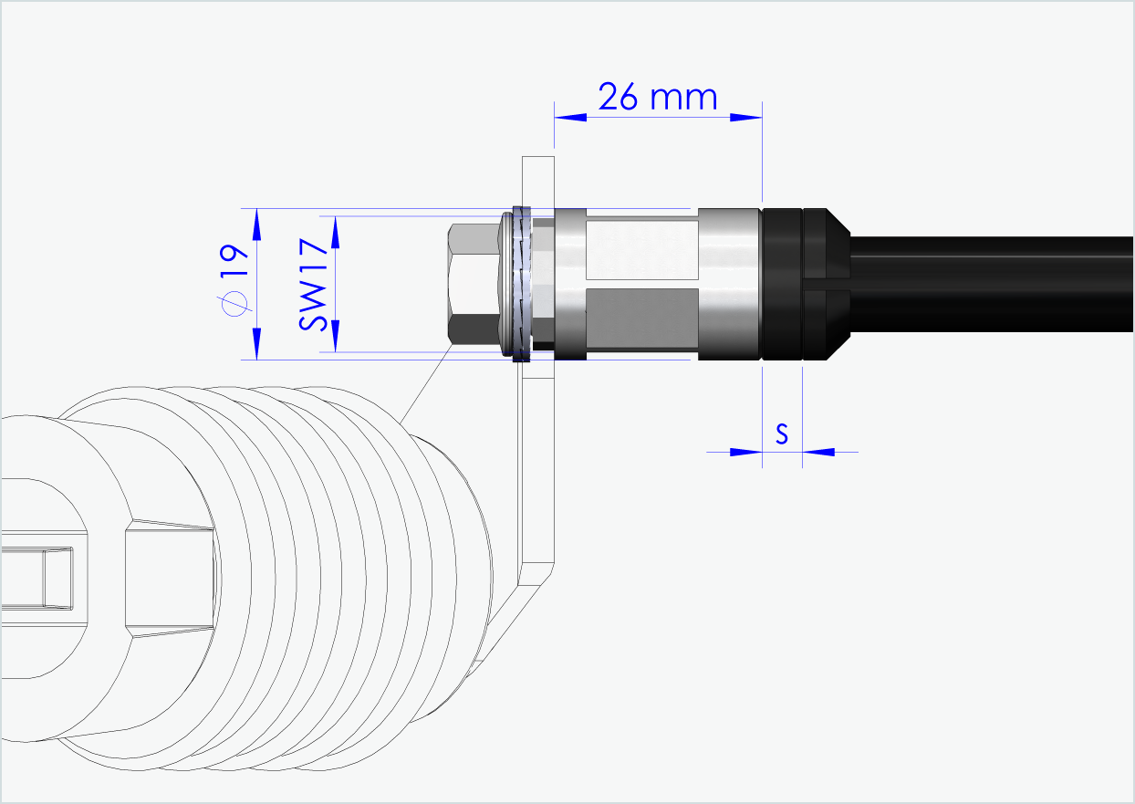 Steckachse Syntace (X-12) mit Polygonadapter / M12 x 1.50