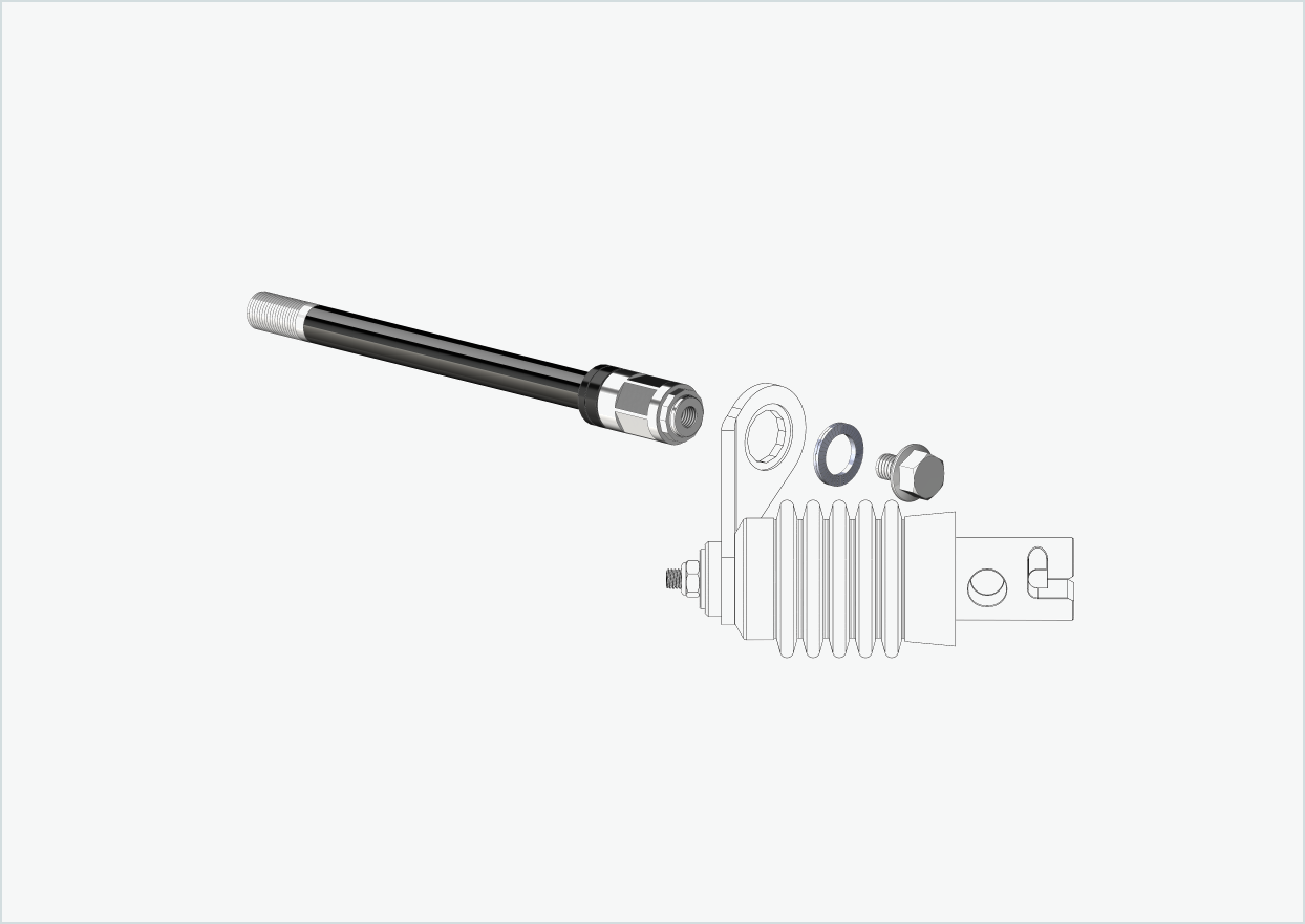 Steckachse Syntace (X-12) mit Polygonadapter / M12 x 1.00