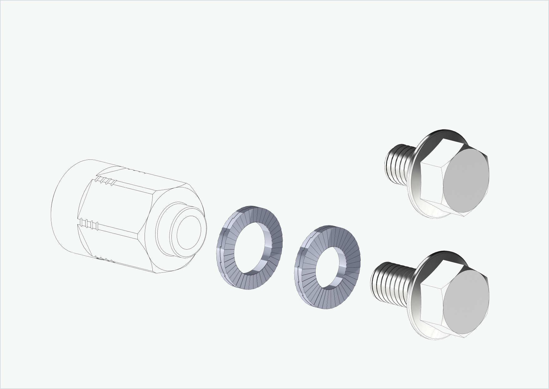 Verschraubungsset für Adapter Universal