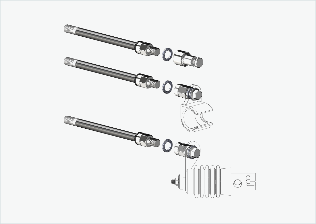 Steckachse mit Wechselsystem / M12 x 1.25