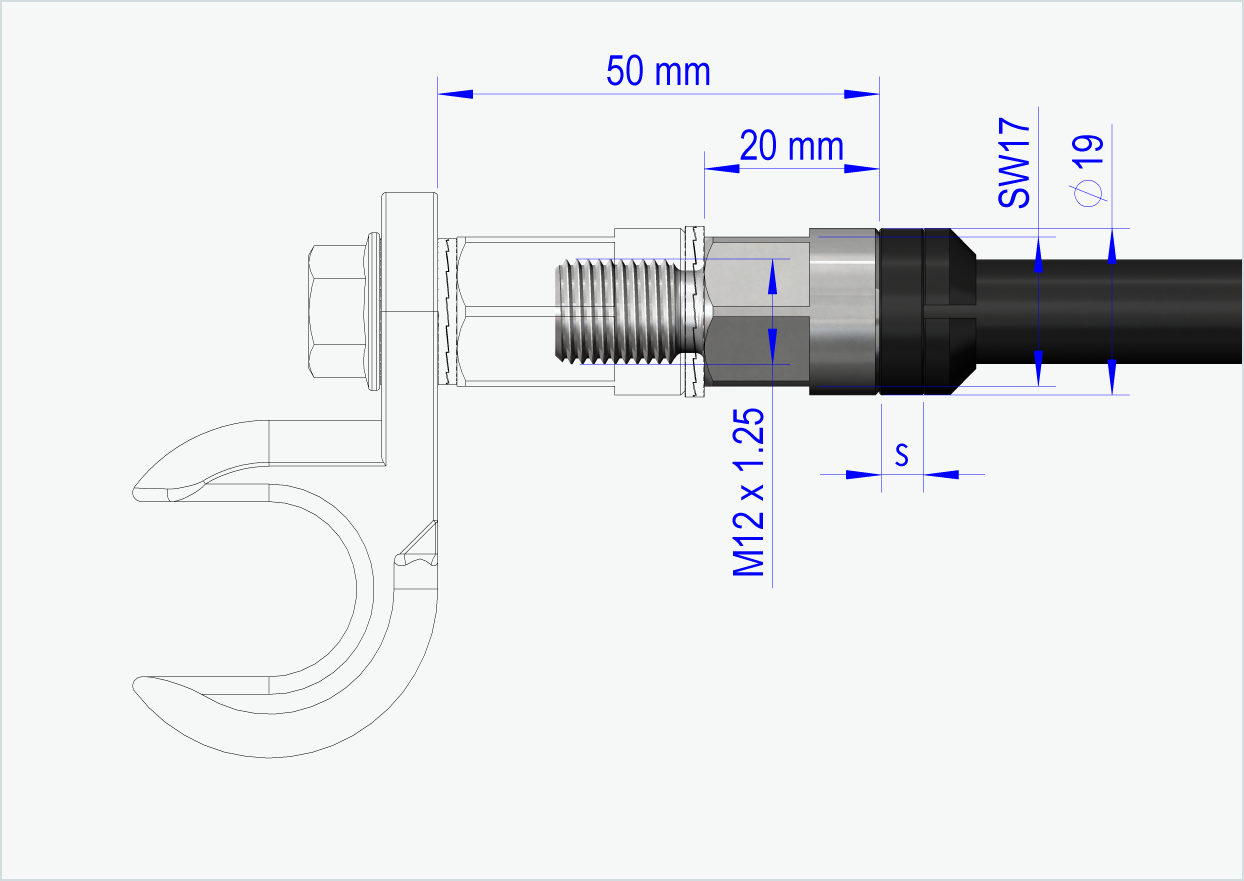 Steckachse Syntace (X-12) mit Wechselsystem / M12 x 1.00