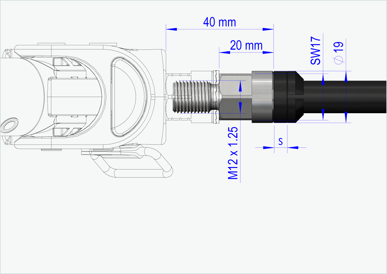 Steckachse Syntace (X-12) mit Wechselsystem / M12 x 1.50