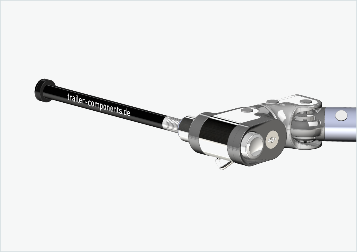 Steckachse mit Adapter Croozer für ORBEA | für linkseitiges Gewinde M12 x 1.50 - passend für Croozer Fahrradanhänger ab 2018