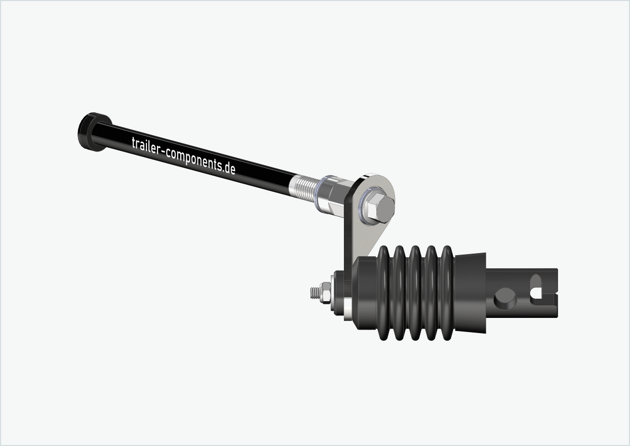 Steckachse mit Adapter Weber für TOUT TERRAIN | für linkseitiges Gewinde M12 x 1.50 - passend für Weber-Kupplungen Typ: E - EL - ES