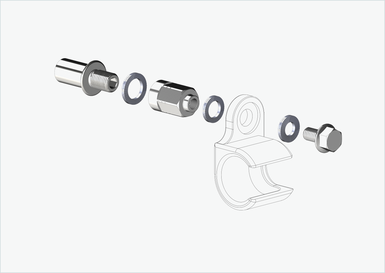 Cowboy 4 - Gewindeadapter lang - M12 x 1.25 | Bundle mit Adapter Universal