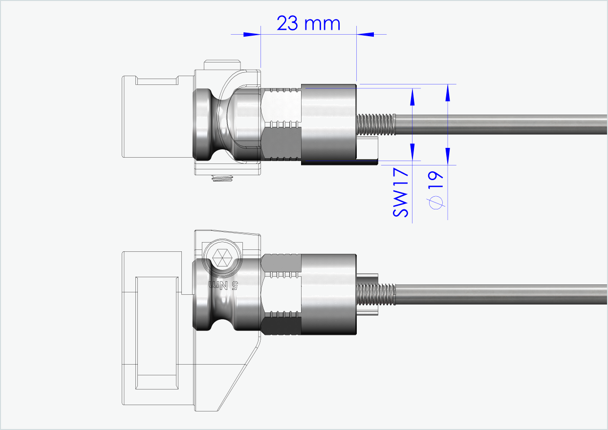 Schnellspannachse mit Adapter für Leggero mit BECCO-System | Klemmlänge 143mm - 153mm