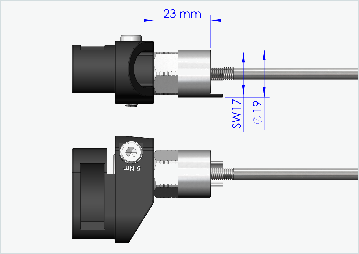 Schnellspannachse mit Adapter für Leggero mit BECCO-System | Klemmlänge 154mm - 165mm