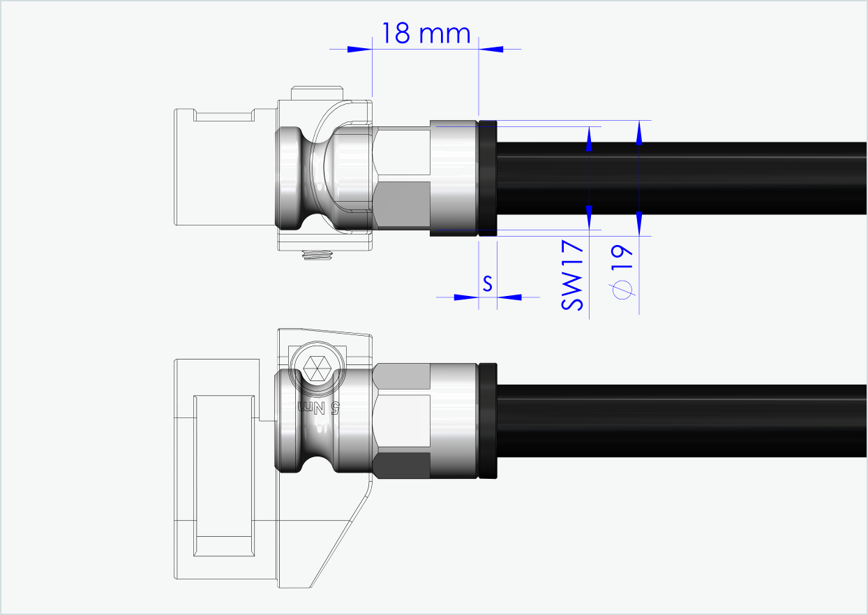 Steckachse mit Adapter / M12 x 1.00 | für Leggero Anhänger mit BECCO-System