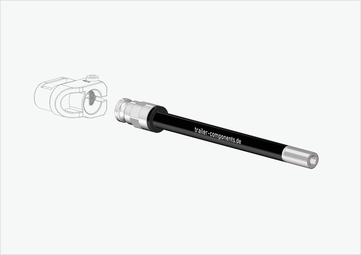 Genomgående axel med adapter / M12 x 1,50 | för Leggero-släpvagnar med BECCO-system