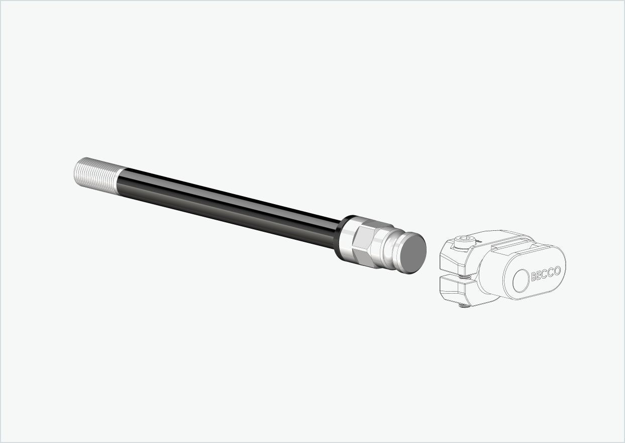 Genomgående axel med adapter / M12 x 1,50 | för Leggero-släpvagnar med BECCO-system