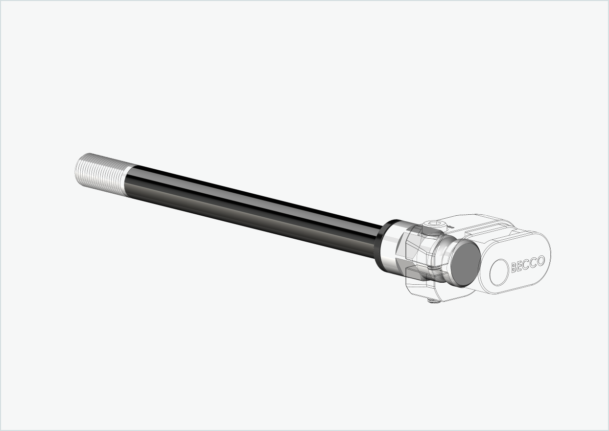 Genomgående axel med adapter / M12 x 1,50 | för Leggero-släpvagnar med BECCO-system