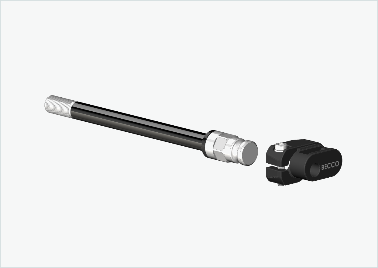 Genomgående axel med adapter / M12 x 1,50 | för Leggero-släpvagnar med BECCO-system