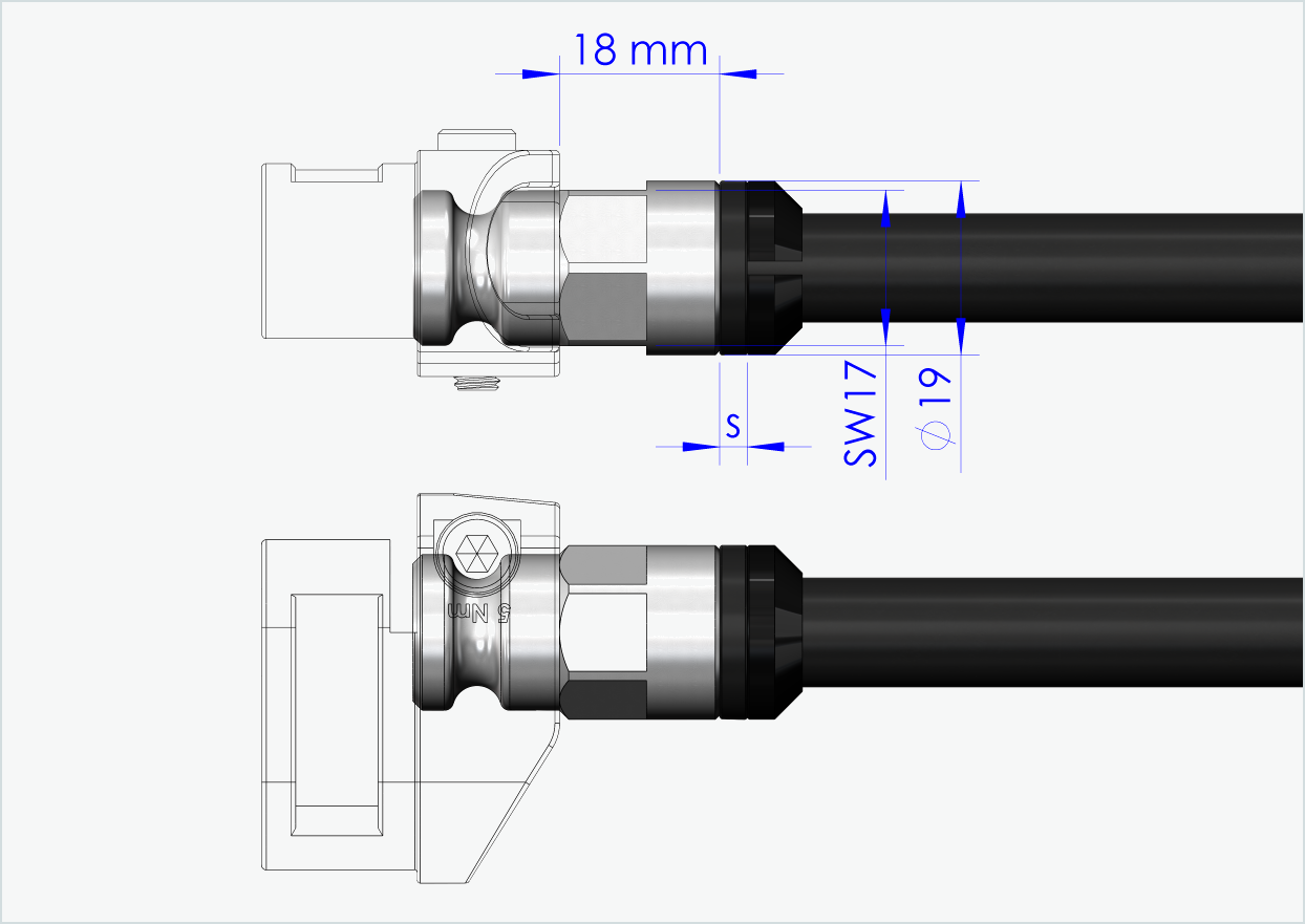Steckachse Syntace (X-12) mit Adapter / M12 x 1.00 | für Leggero Anhänger mit BECCO-System