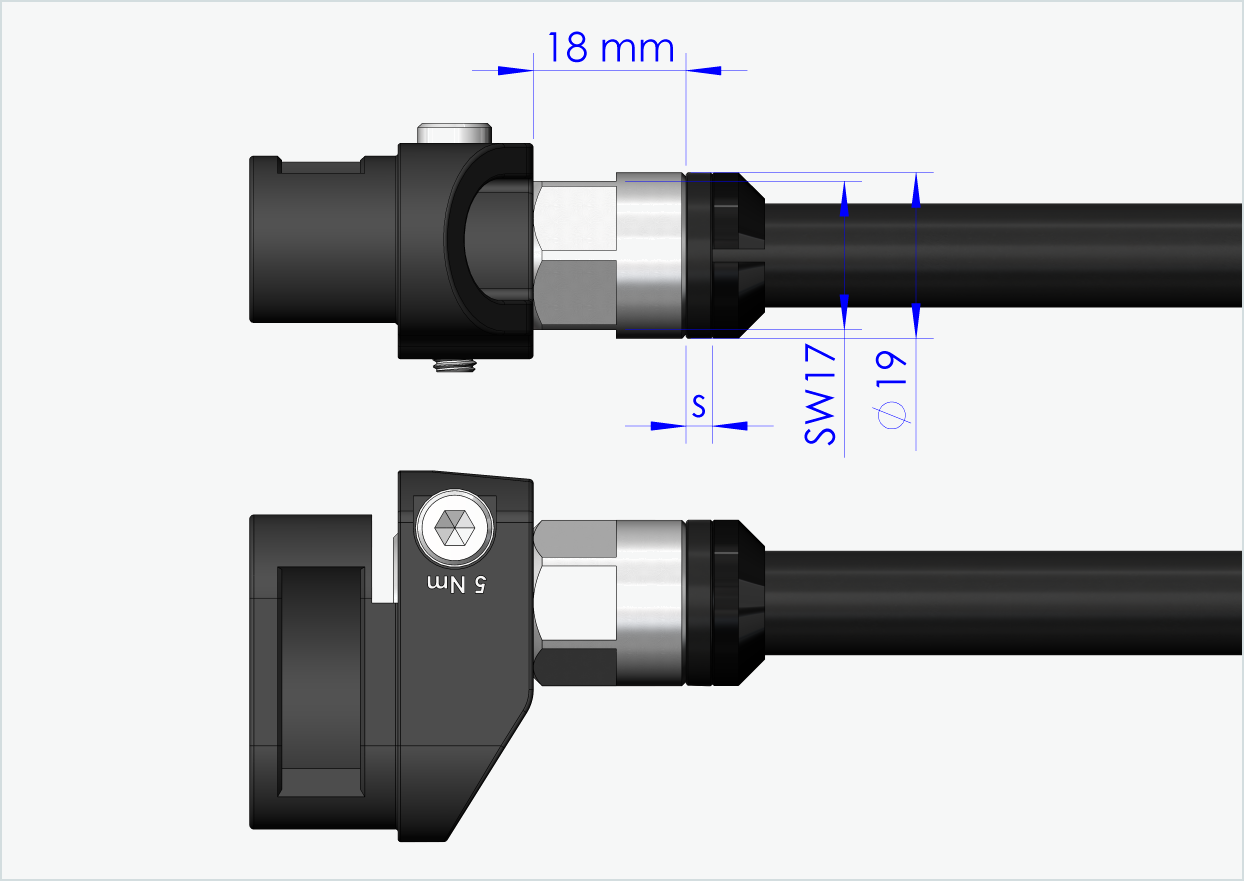 Steckachse Syntace (X-12) mit Adapter / M12 x 1.00 | für Leggero Anhänger mit BECCO-System