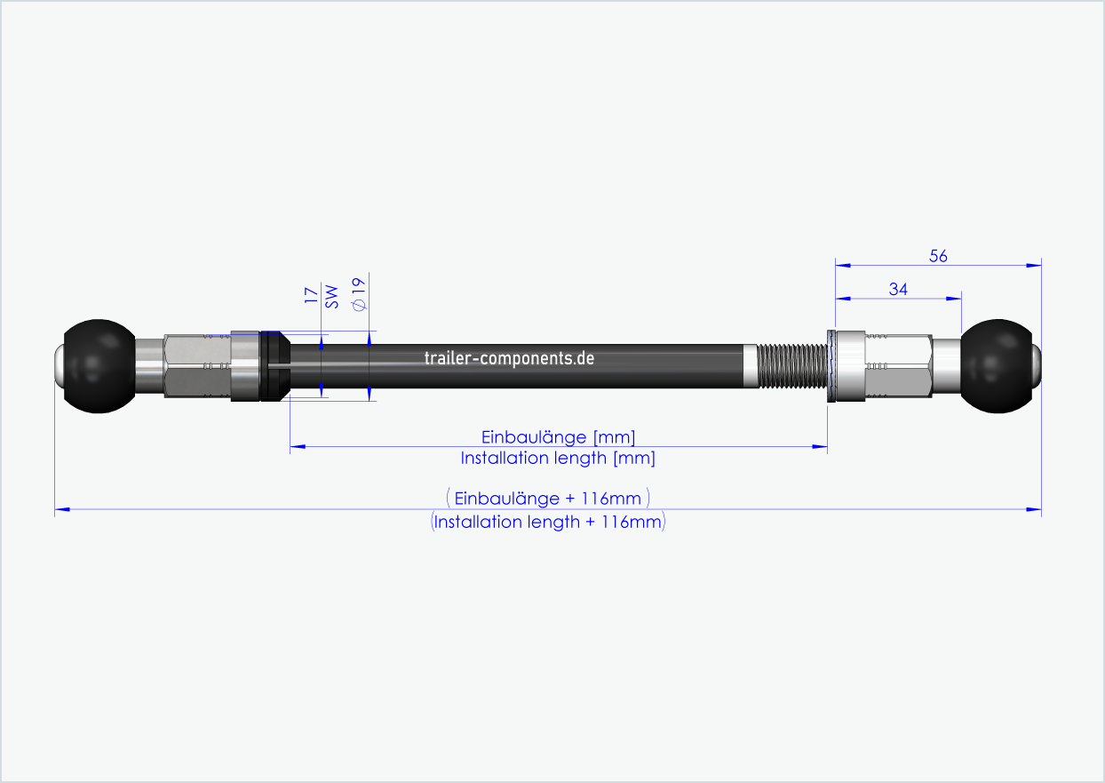 Steckachse Syntace (X-12) für Burley COHO XC / M12 x 1.50
