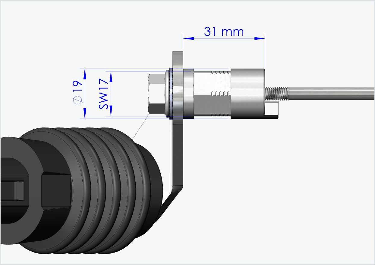 Schnellspannachse mit Polygonadapter | Klemmlänge 143mm - 153mm