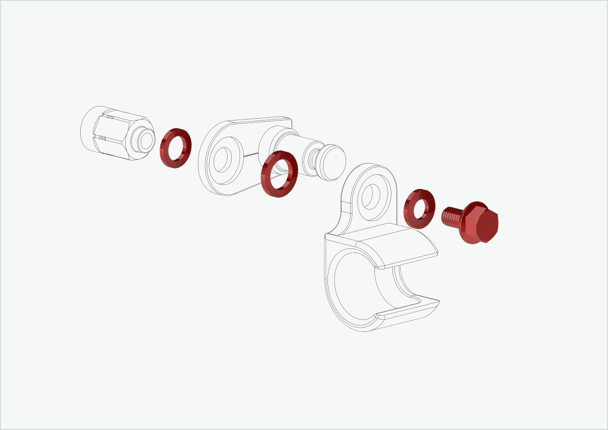 Verschraubungsset für Adapter Universal - Doppelmontage
