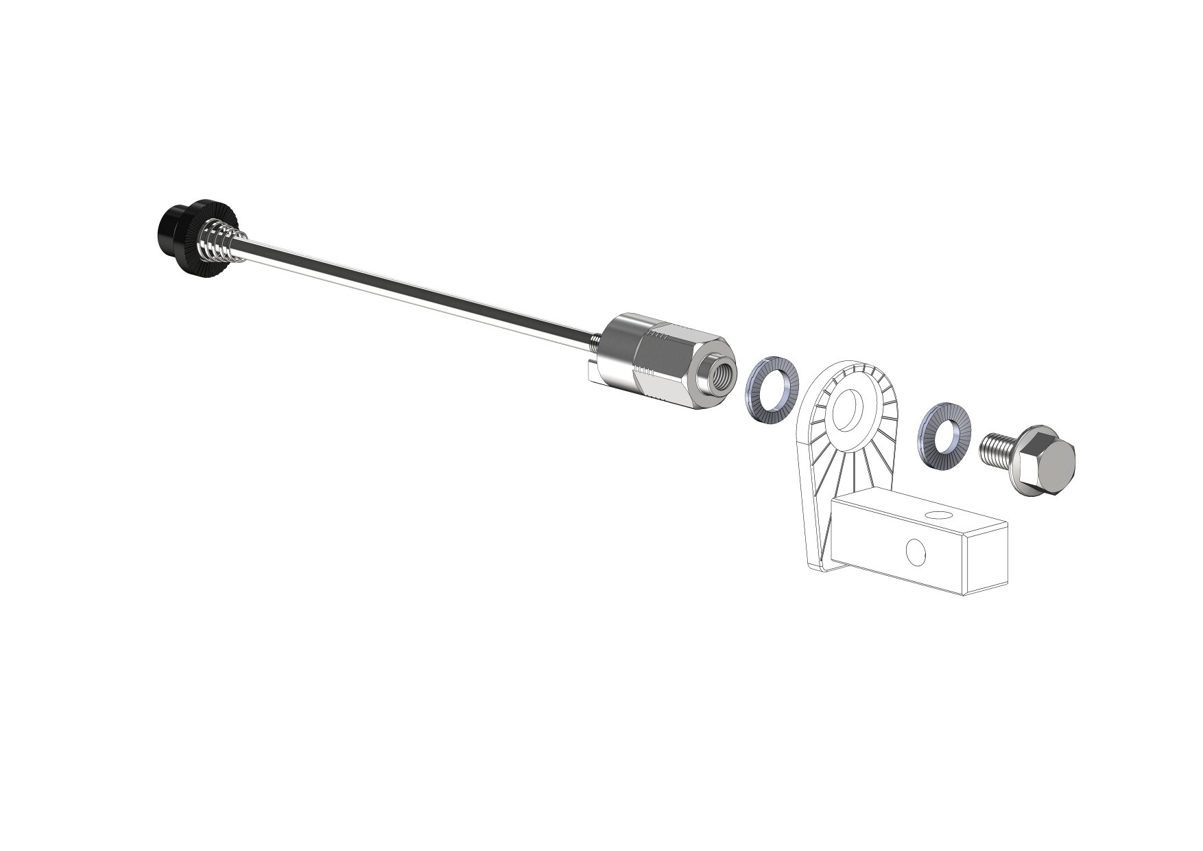 Schnellspannachse mit Adapter Universal - Klemmlänge 143mm - 153mm