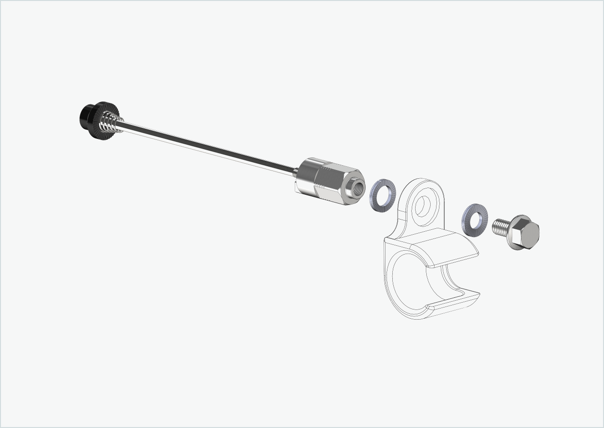 Schnellspannachse mit Adapter Universal | Klemmlänge 154mm - 165mm