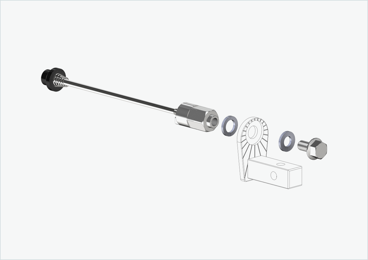Schnellspannachse mit Adapter Universal | Klemmlänge 154mm - 165mm
