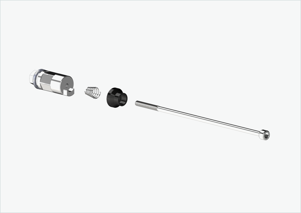 Schnellspannachse mit Polygonadapter | Klemmlänge 154mm - 165mm