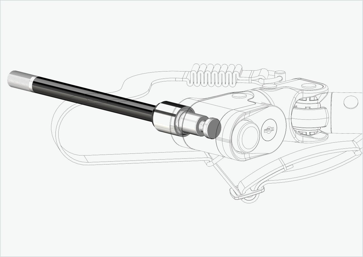 Steckachse Syntace (X-12) mit Adapter / M12 x 1.50 | für Croozer Anhänger ab 2018