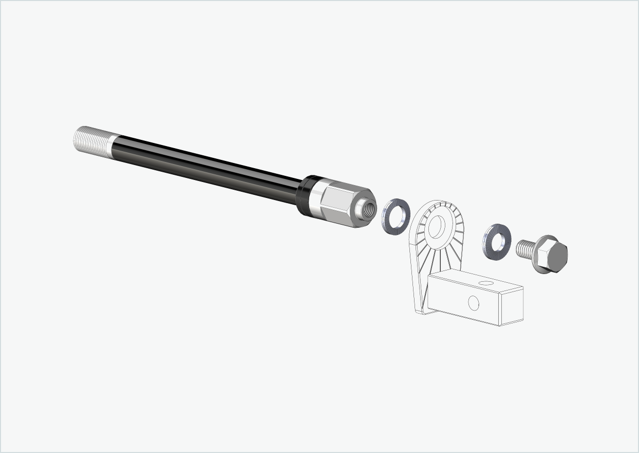 Steckachse Syntace (X-12) mit Adapter Universal / M12 x 1.00