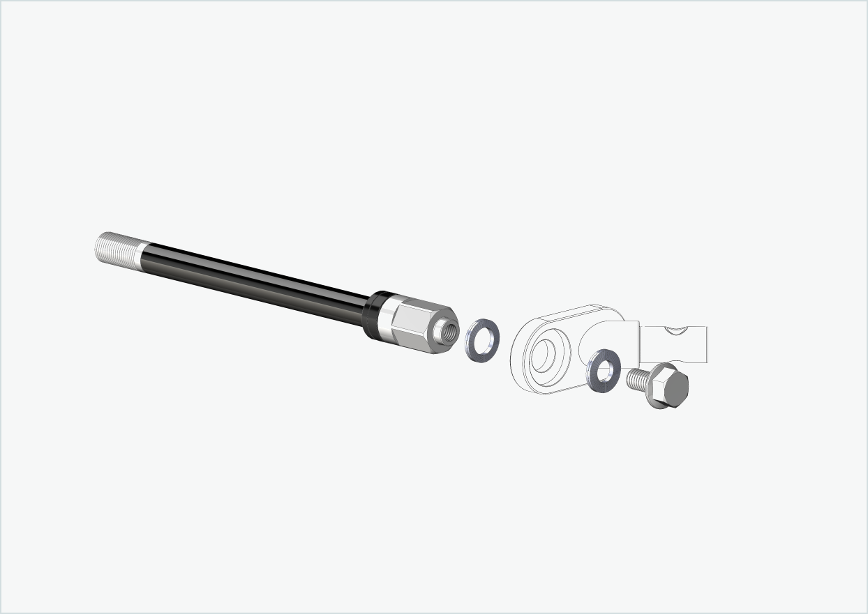 Steckachse Syntace (X-12) mit Adapter Universal / M12 x 1.00