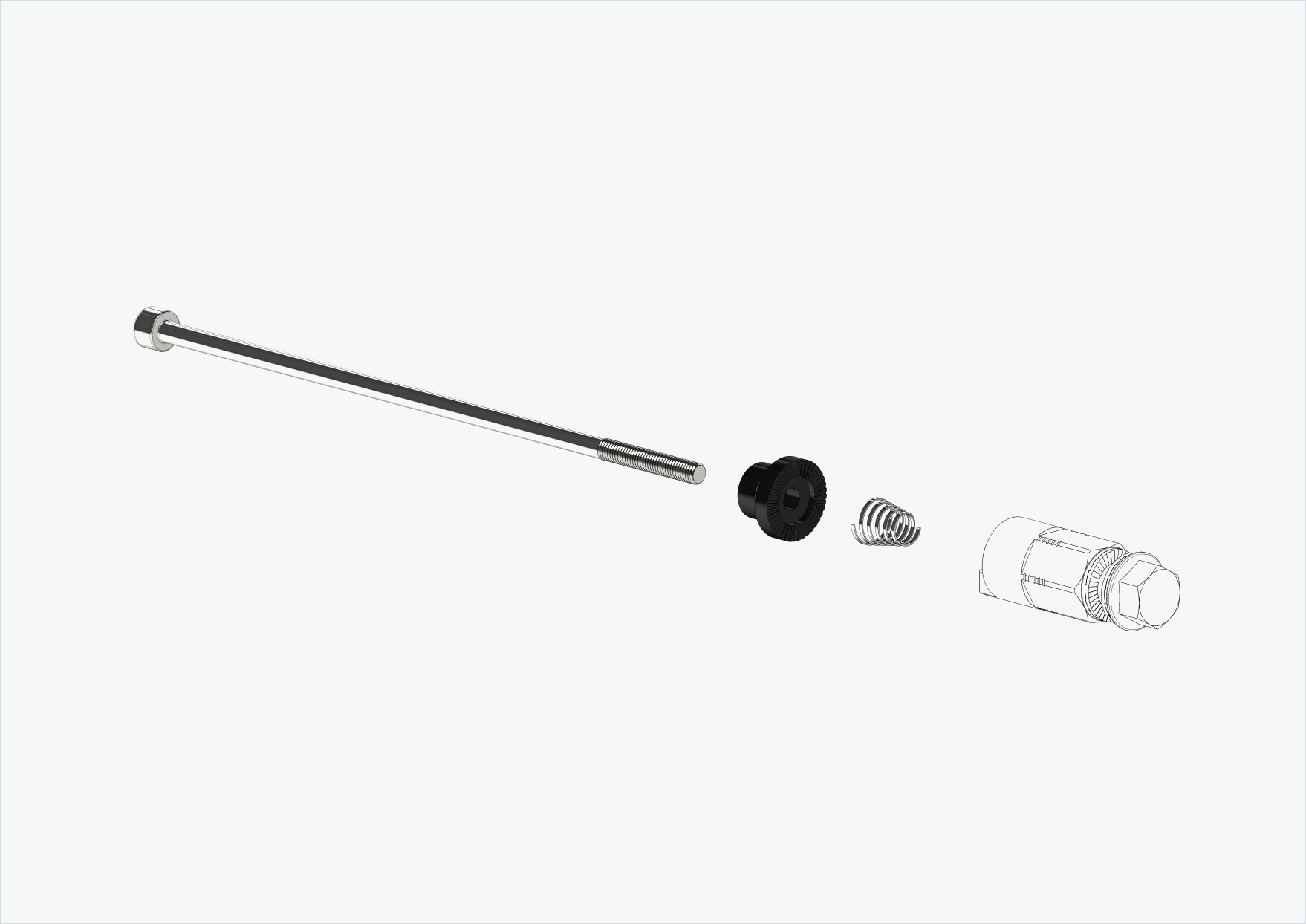 Achse für Schnellspanner | Klemmbereich 154mm–165mm