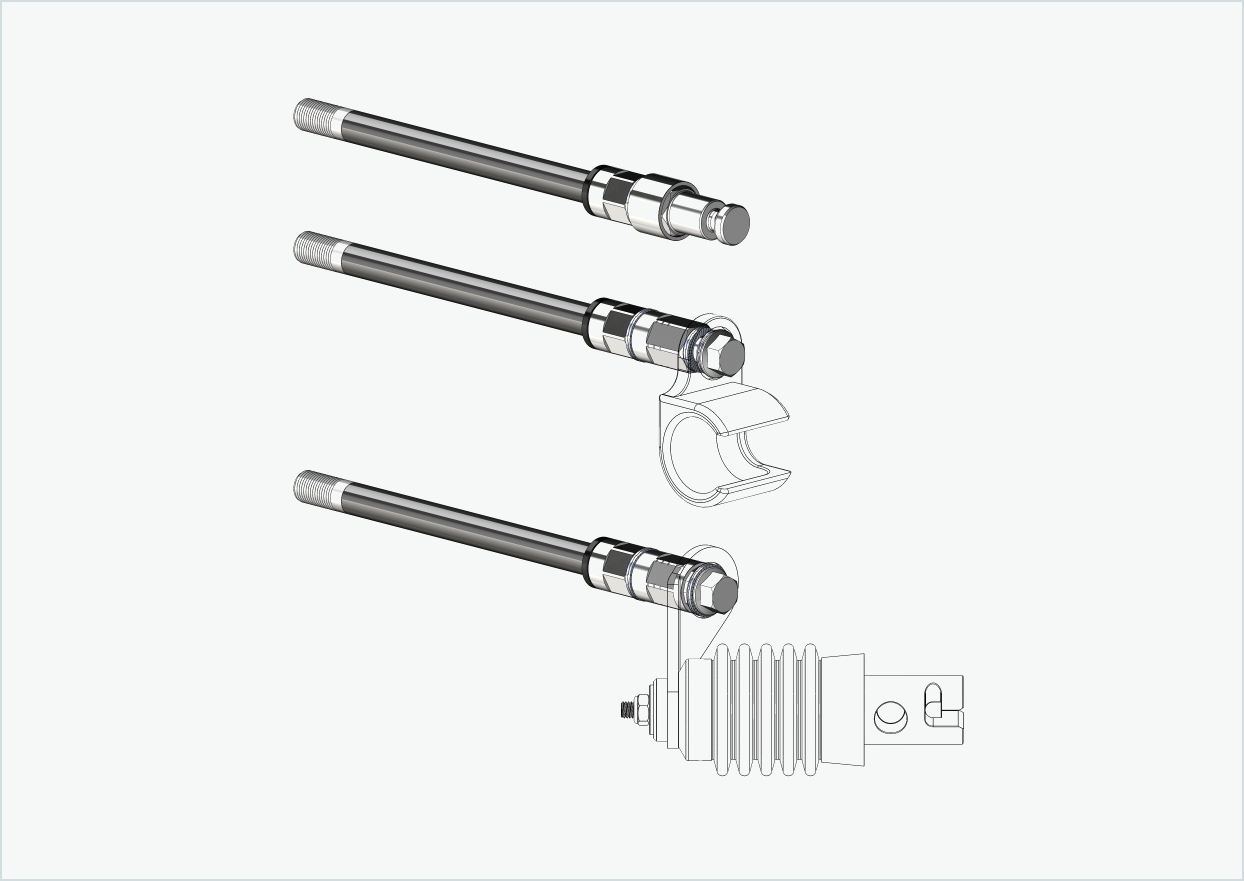 Steckachse mit Wechselsystem / M12 x 1.00