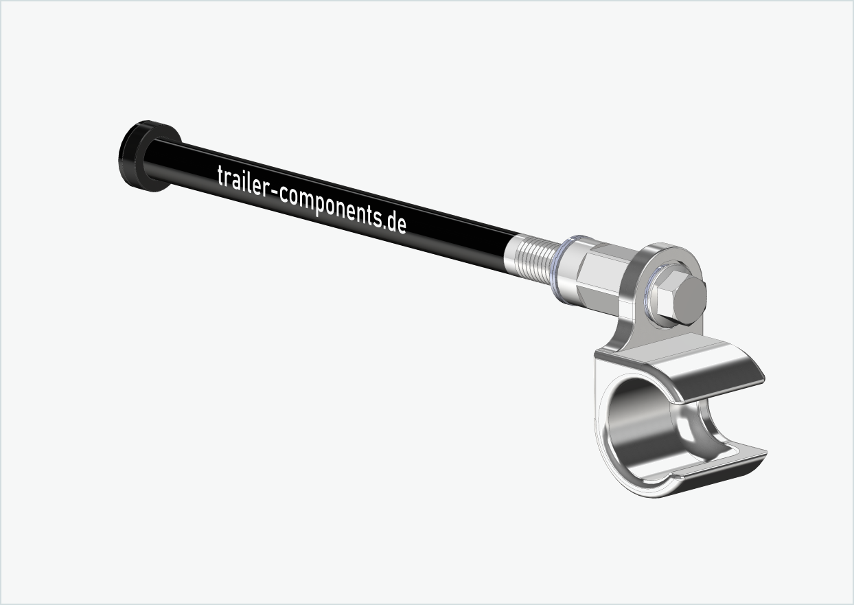 Steckachse mit Adapter Universal für TOUT TERRAIN | für linkseitiges Gewinde M12 x 1.50 - passend für Thule, Qeridoo, Burley, Prophete, Hamax, Trixie u.v.a.
