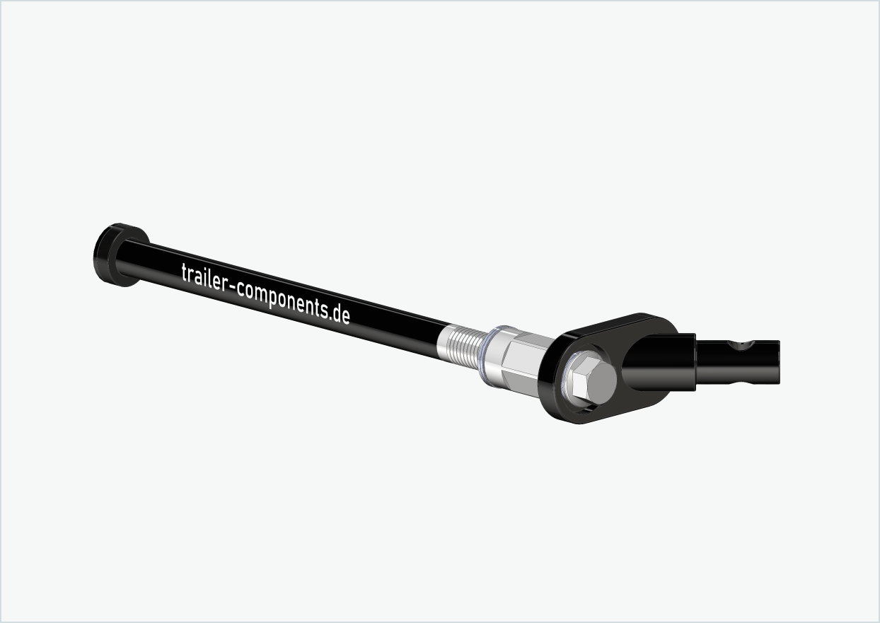 Steckachse mit Adapter Universal für TOUT TERRAIN | für linkseitiges Gewinde M12 x 1.50 - passend für Thule, Qeridoo, Burley, Prophete, Hamax, Trixie u.v.a.