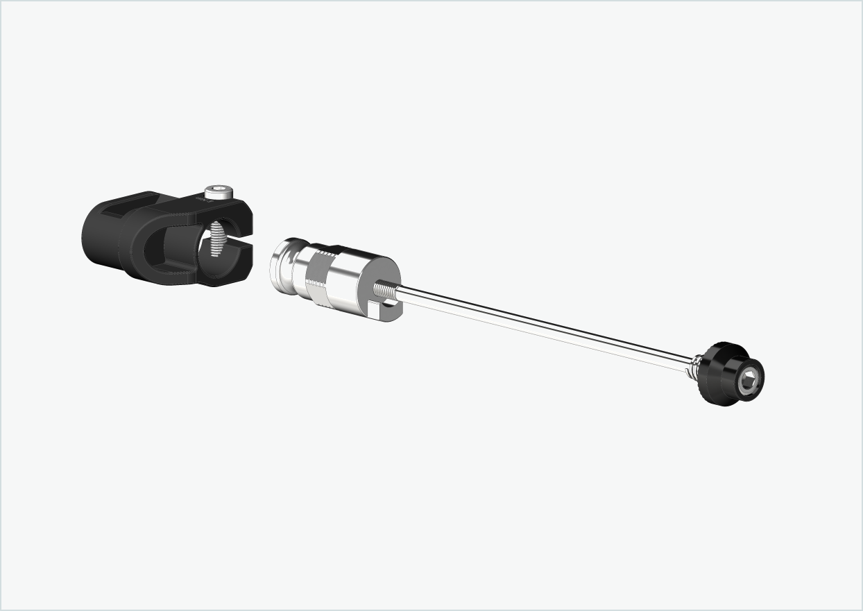 Schnellspannachse mit Adapter für Leggero mit BECCO-System | Klemmlänge 143mm - 153mm