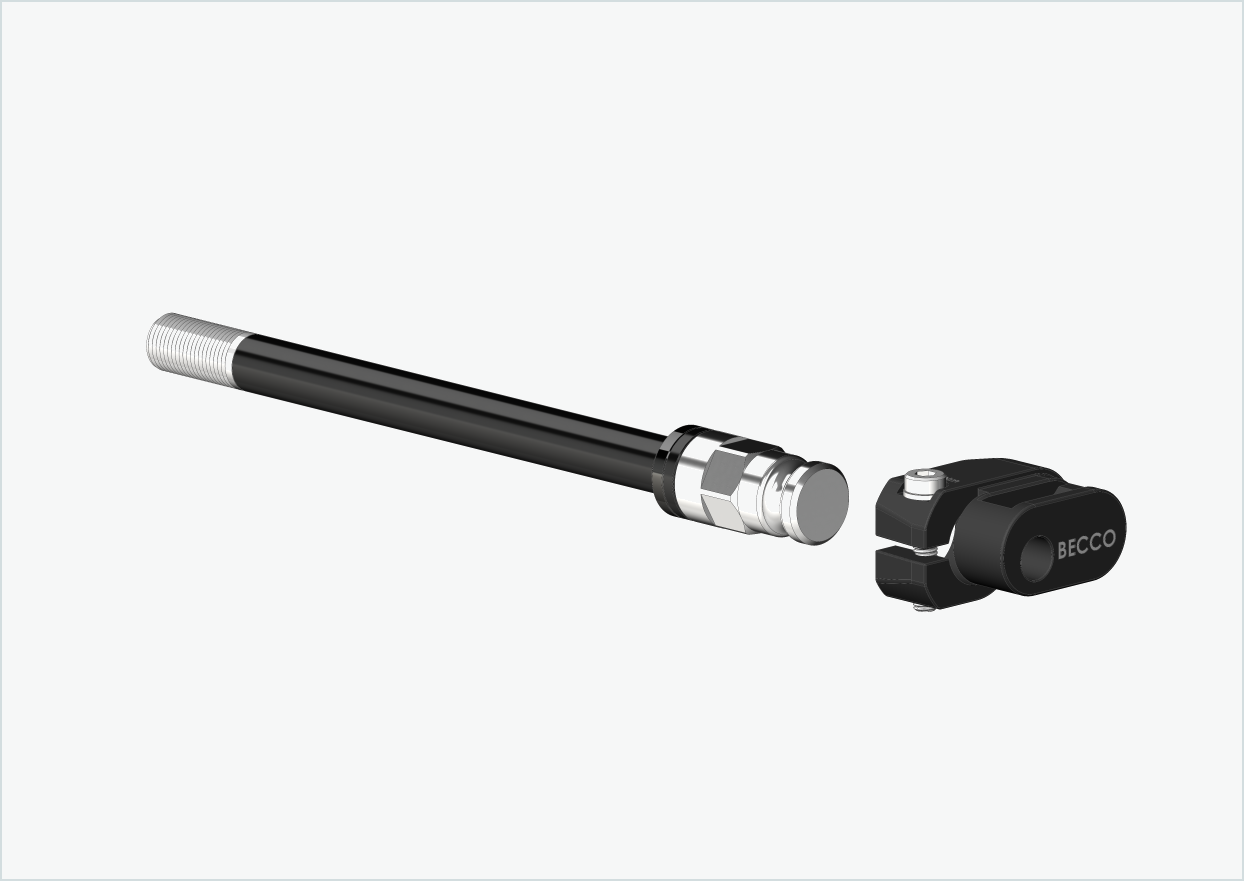 Steckachse Syntace (X-12) mit Adapter / M12 x 1.00 | für Leggero Anhänger mit BECCO-System