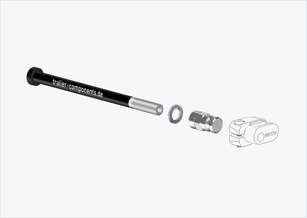 Steckachse mit Adapter Leggero für TOUT TERRAIN | für linkseitiges Gewinde M12 x 1.50 - passend für Leggero mit BECCO-System