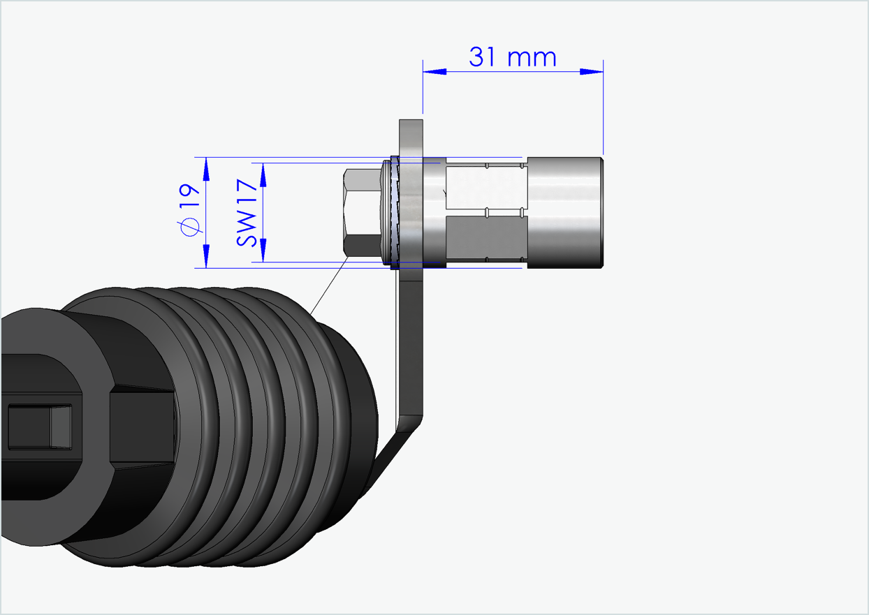 Vollachsen Adapter - M14 x 1.50 | für Weber Kupplung E - EL - ES